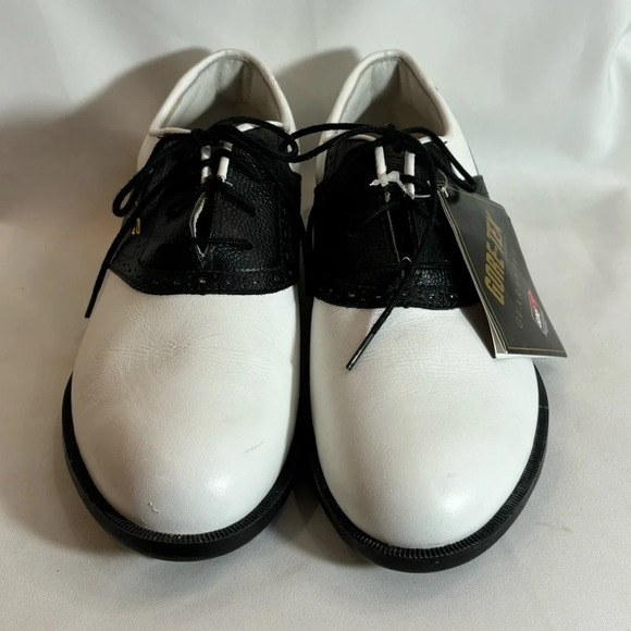 REEBOK Sz 7.5 Hexalite Black White Gortex GOLF Saddle Shoes NEW WITH TAG - Picture 4 of 16